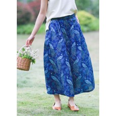 Original Xia Xin cotton and linen women's ramie printed wide-leg pants