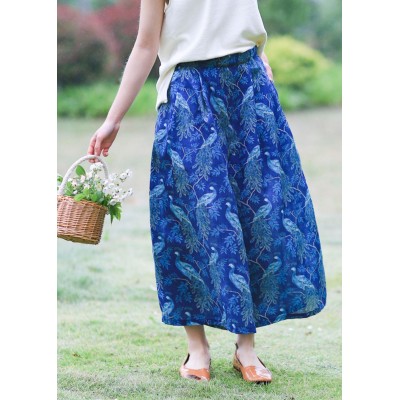 Original Xia Xin cotton and linen women's ramie printed wide-leg pants