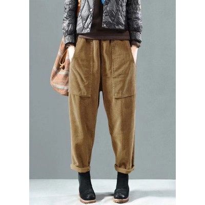 Brown Women Corduroy Pants